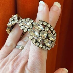 NWOT J. Crew Rhinestone Crystal Clamper Bracelet